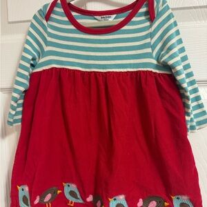 Baby Boden Striped and Bird Embroidered Dress
